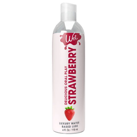 Wet Delicious Strawberry Flavored Water Based Oral Lubricant 4 Oz Oral Gels & Sprays