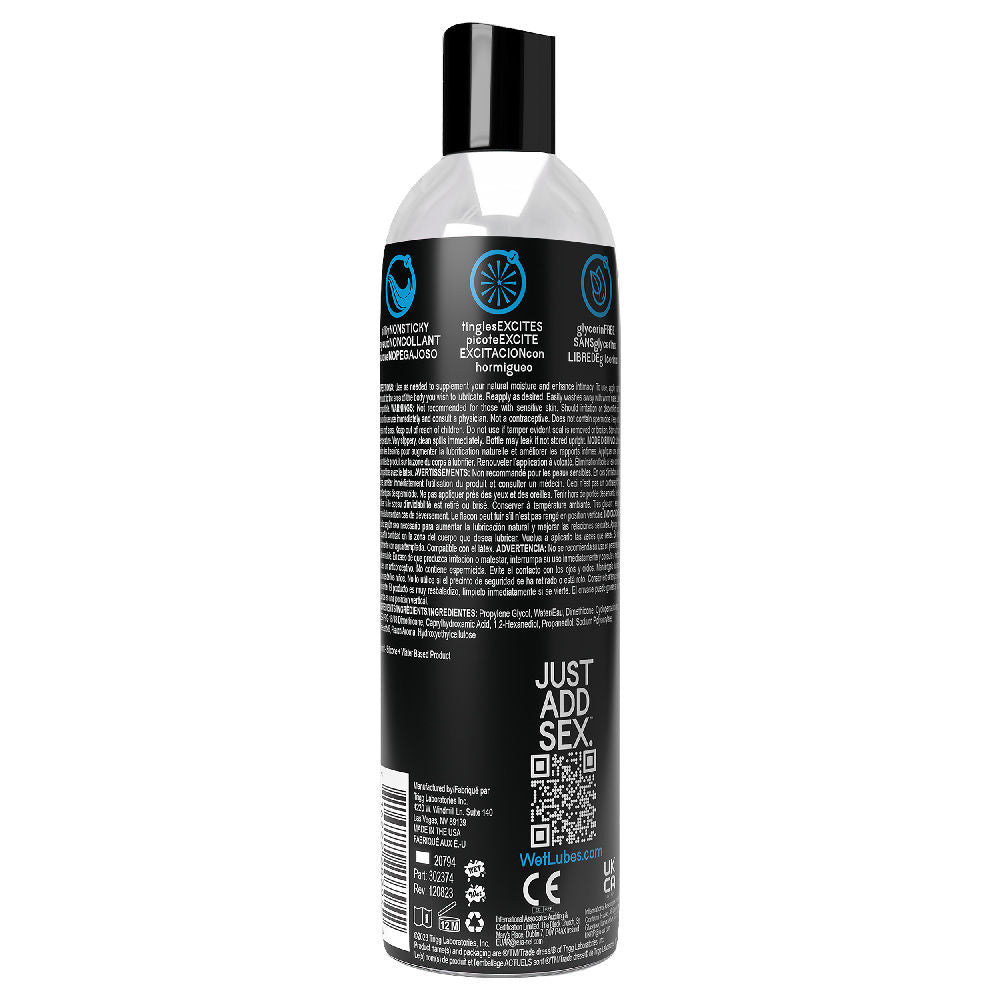 Wet Extra Sensations Cooling Tingling Silicone Blend Lubricant 8 Oz Silicone Lubricant