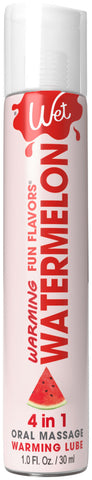 Wet Watermelon Warming Lubricant 4 In 1 Personal Glide 1 Oz Oral Gels & Sprays