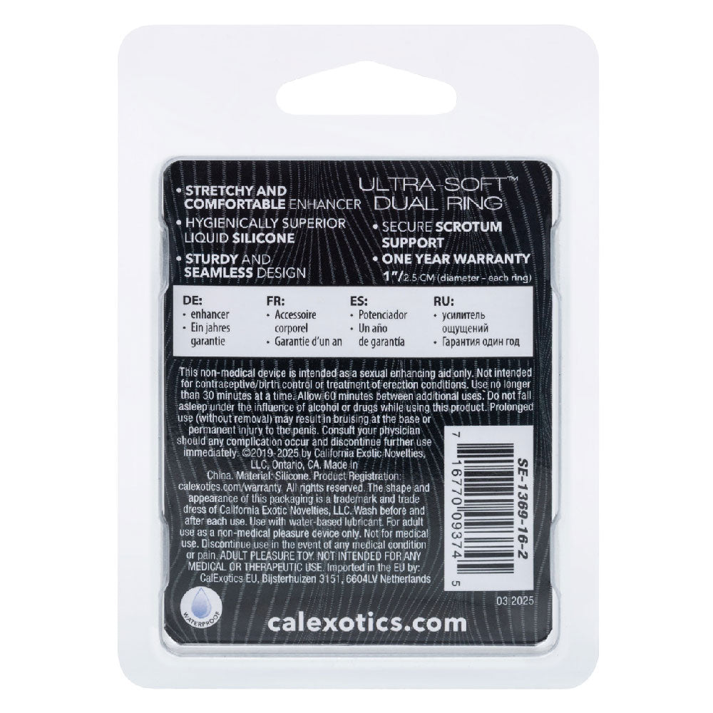 CalExotics Ultra-Soft Dual Enhancer Ring – Comfortable Stamina and Sensitivity Ring > Cock Ring > Single