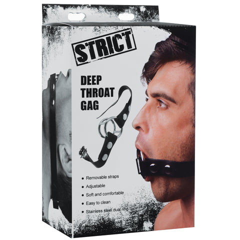 Deep Throat Gag With Adjustable Straps for Adult Intimacy Play Black Gags