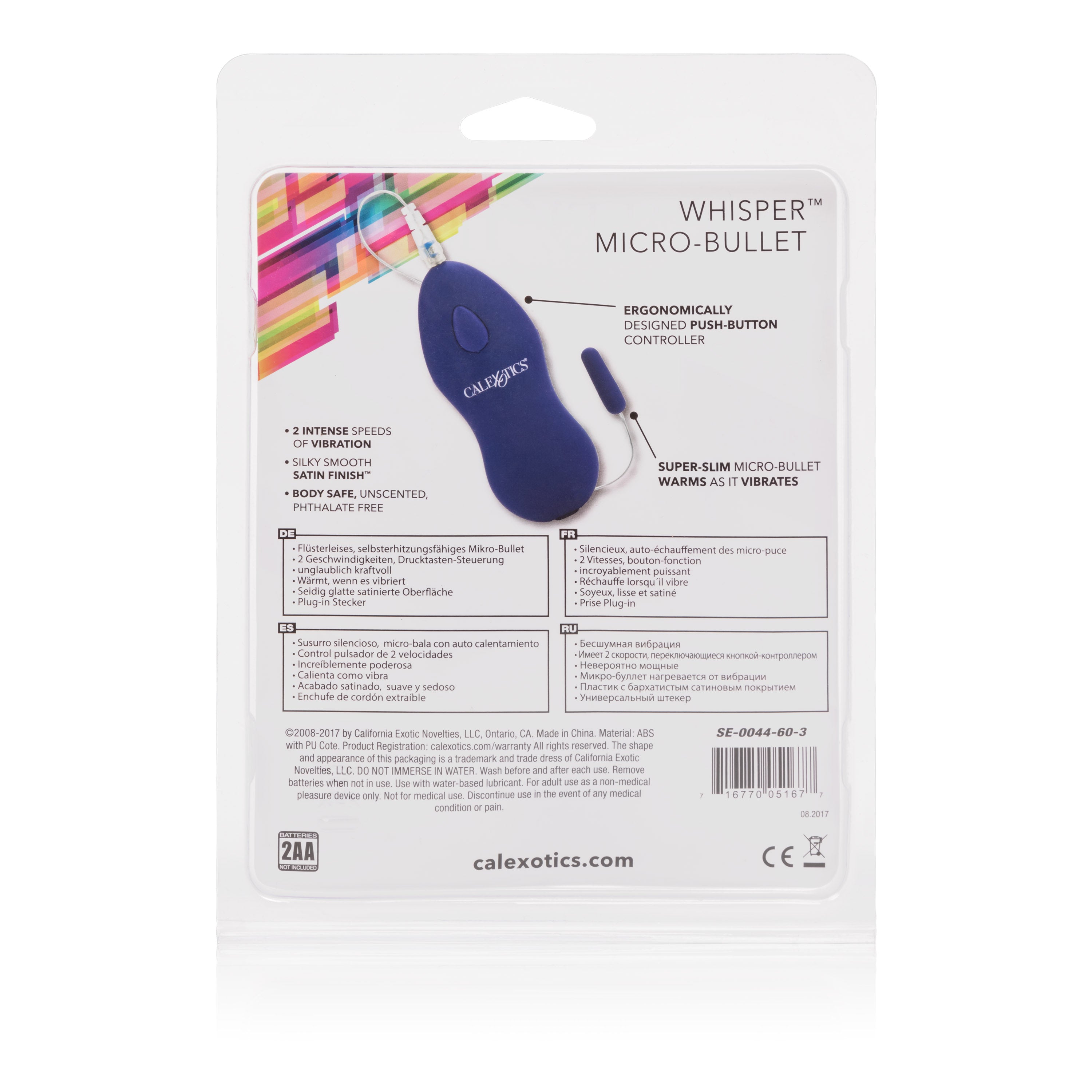 Whisper Micro Bullet Purple Compact Vibrator with Two-Speed Vibration and Self-Heating Function BULLETS
