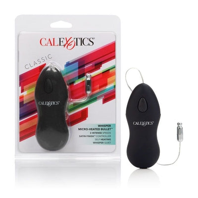 Whisper Micro-Heated Bullet 2-Speed Satin Finish Black Vibrating Massager BULLETS