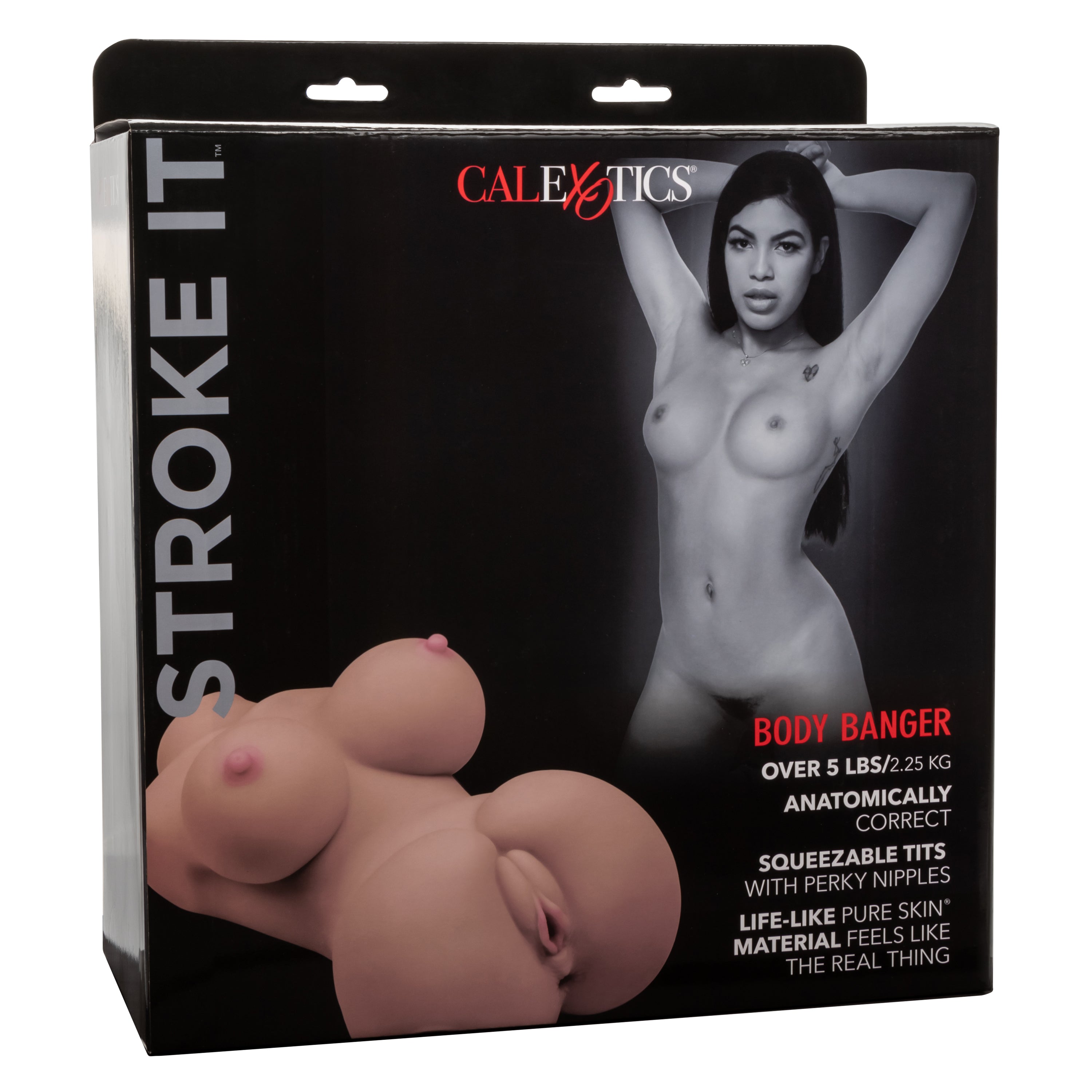 Stroke It Body Banger Male Masturbator Real Flesh Brown Strokers - Manual