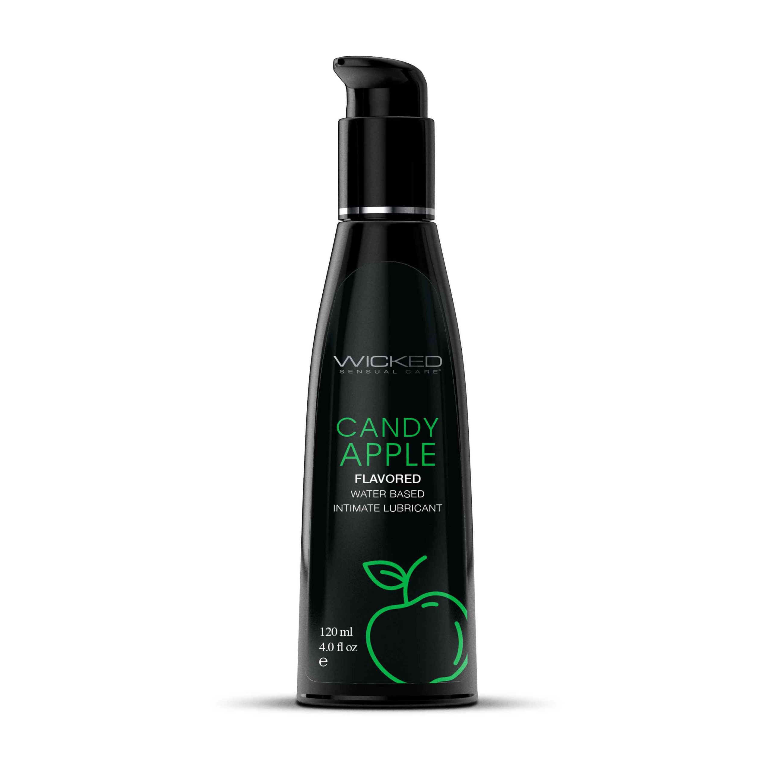 Wicked Aqua Candy Apple 120ml Water Based Lubricant Bottle > Lube > Flavoured