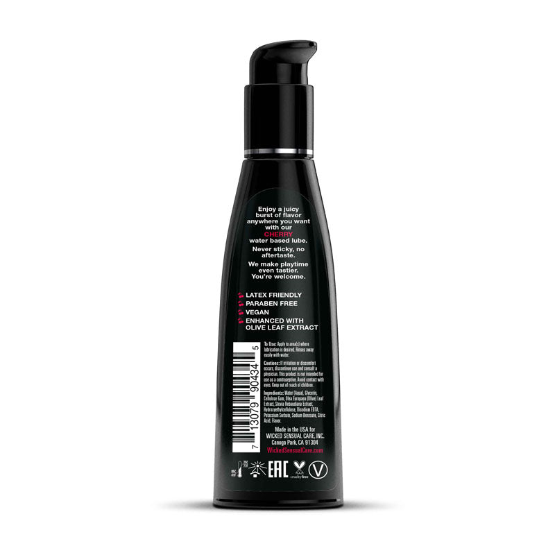 Wicked Aqua Cherry Water Based Lubricant 30ml (1 oz) Bottle > Lube > Flavoured