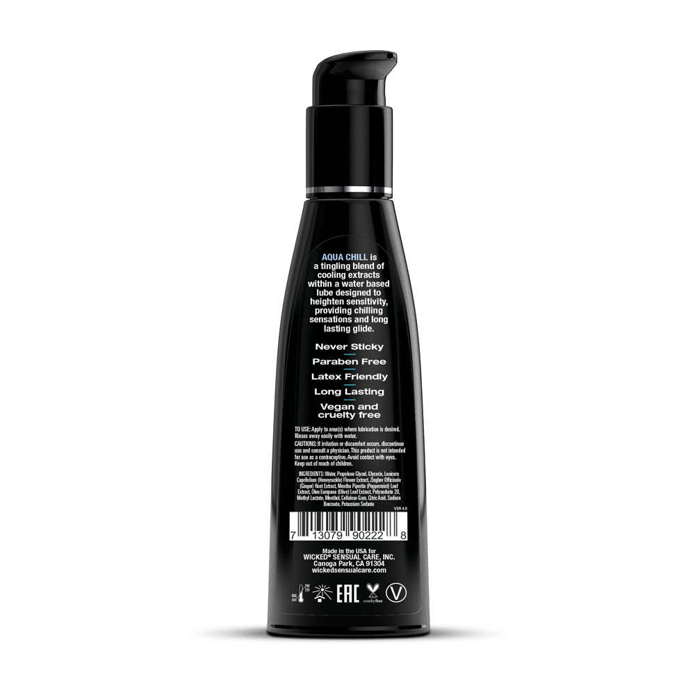 Wicked Aqua Chill - Cooling Water Based Lubricant 120ml (4 oz) > Lube > Water Based