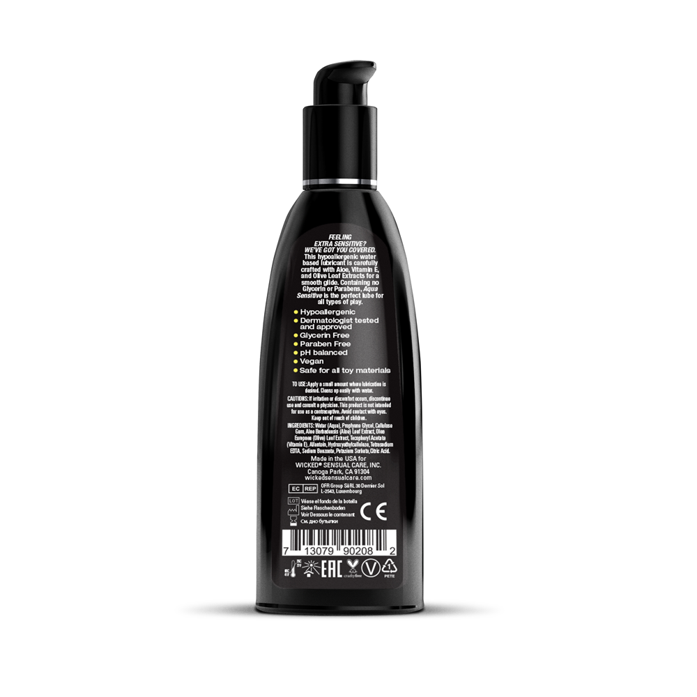 Wicked Aqua Sensitive Water Based Lubricant 240ml 8 Ounce Bottle > Lube > Water Based