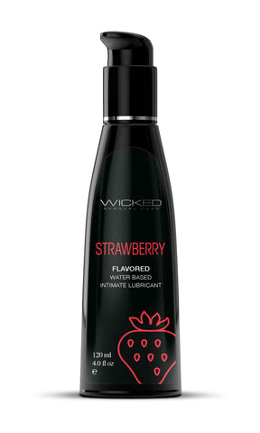 Wicked Aqua Strawberry Water-Based Lubricant 120 ml (4 oz) Flavoured Lube