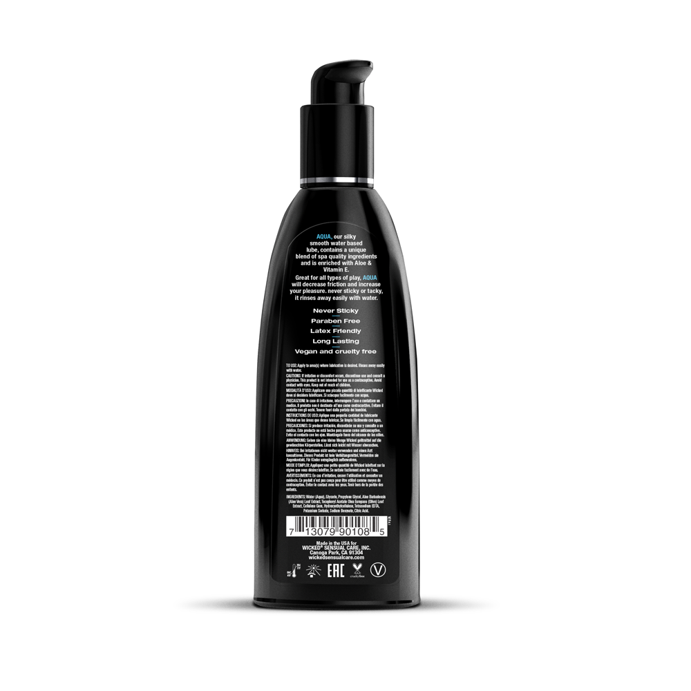 Wicked Aqua Water Based Lubricant 250 ml Bottle Water Based Lube