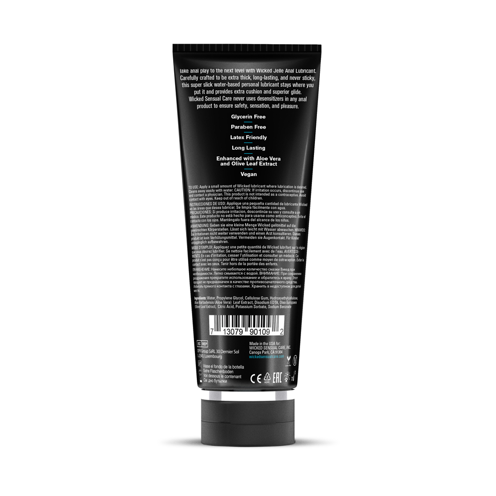 Wicked Jelle Water Based Anal Lubricant 240 Milliliter 8 Ounce Bottle Anal Lubricant