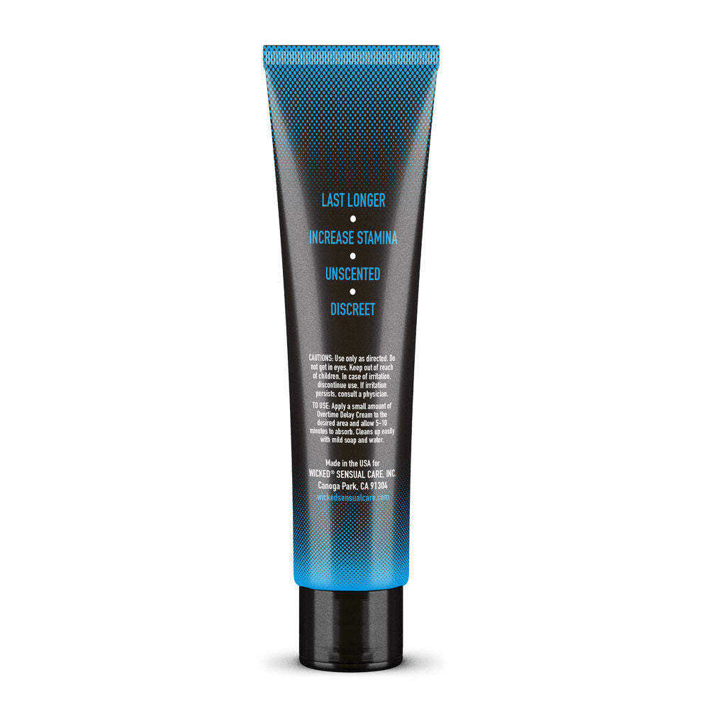 Wicked Overtime Delay Cream 1 oz Benzocaine Desensitizing ENHANCERS