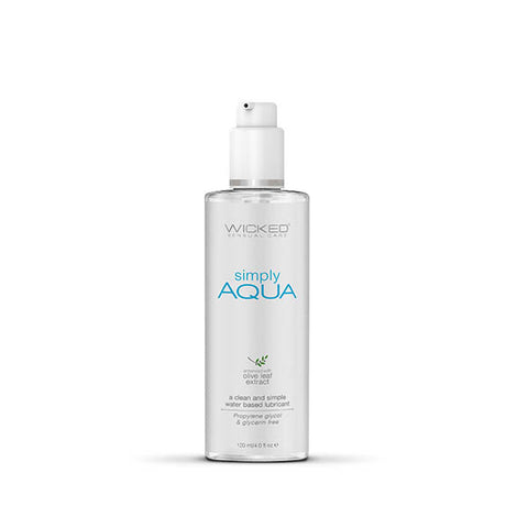 Wicked Simply Aqua Water Based Lubricant 120 ml 4 Ounce Bottle Water Based Lube