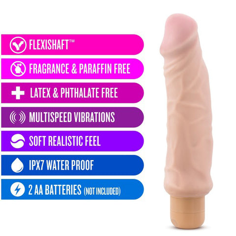Blush X5 Plus 9 Inch Realistic Hard On Vibrating Dildo Natural DONGS Vibrating