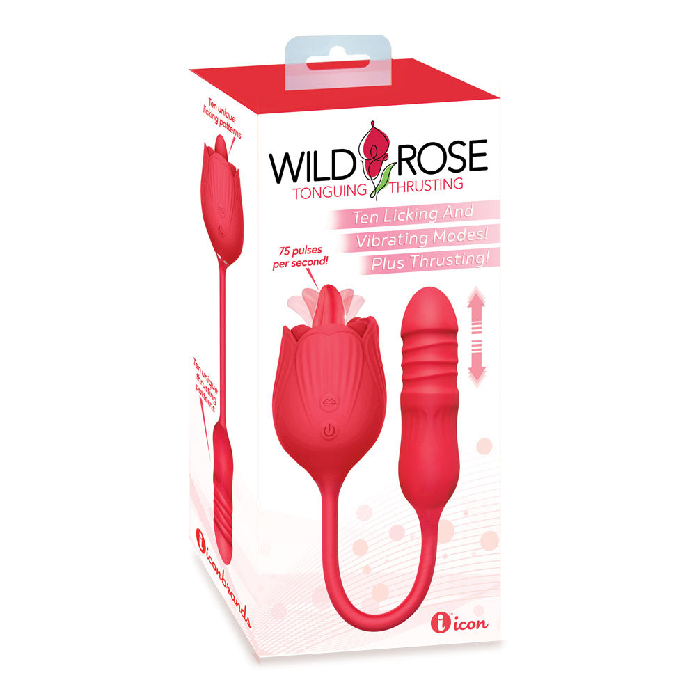 Wild Rose Lick & Thrust - Air Pulse Vibrator > Sex Toys For Ladies > Rose Stimulators