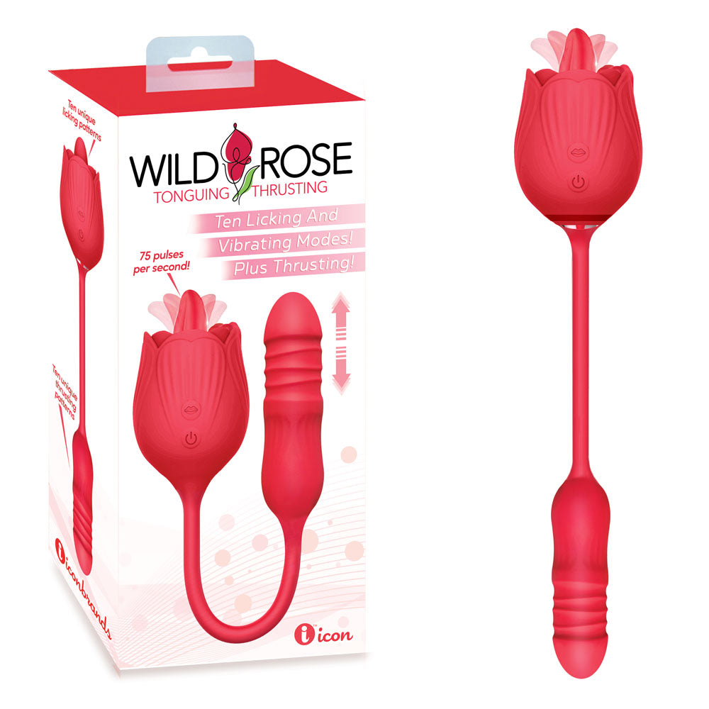 Wild Rose Lick & Thrust - Air Pulse Vibrator > Sex Toys For Ladies > Rose Stimulators