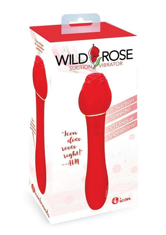 Wild Rose Suction Vibrator (Lipstick Red) – Premium Silicone Suction Vibrator Rose Stimulators