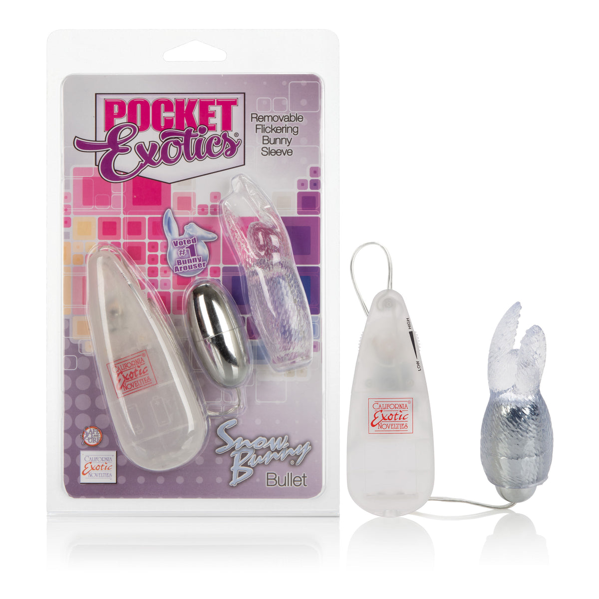 Pocket Exotics Snow Bunny Bullet - Clear Clear VIBRATORS-RABBIT