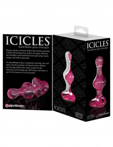 Icicles Pink Glass Massager Luxury Handcrafted Intimacy Toy > Sex Toys > Glass