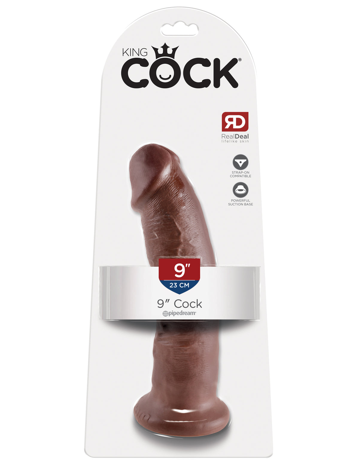 Pipedream King Cock 9 Inch Suction Silicone Dildo - Brown > Dildos > Large Dildos