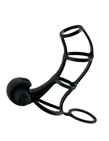 Deluxe Silicone Power Cage Erection Enhancer in Black Cages