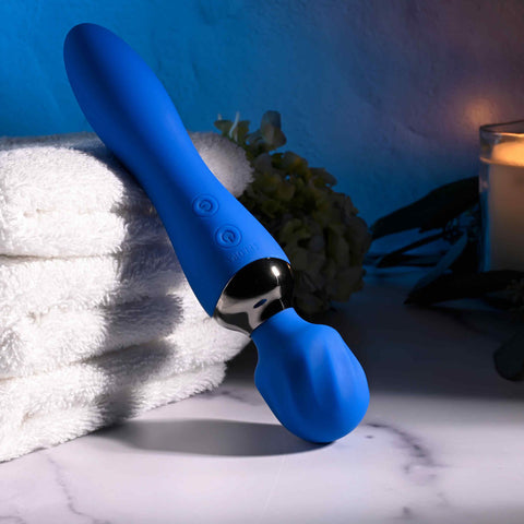 Blue Belle Double-Ended Vibrator with 7 Speeds USB Rechargeable Vibrators