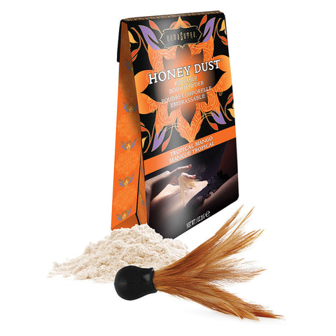 Honey Dust Tropical Mango – Kissable Moisture-Wicking Body Powder with Feather Applicator Bath & Body