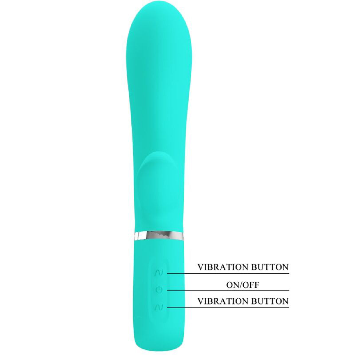 Thomas Super Soft 8 Inch Silicone Rabbit Vibrator with G-Spot Turquoise > Vibrators > Ladies > Rabbit
