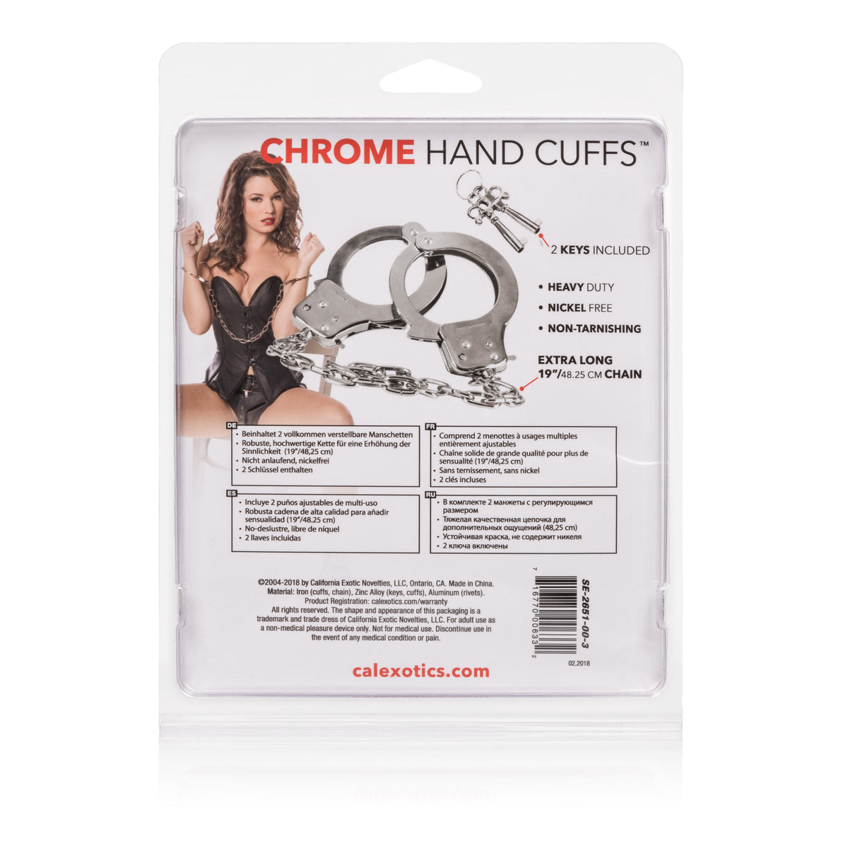 Heavy Duty Nickel-Free Handcuffs With Safety Release And Keys – Restraint Accessory > Bondage Gear > Handcuffs