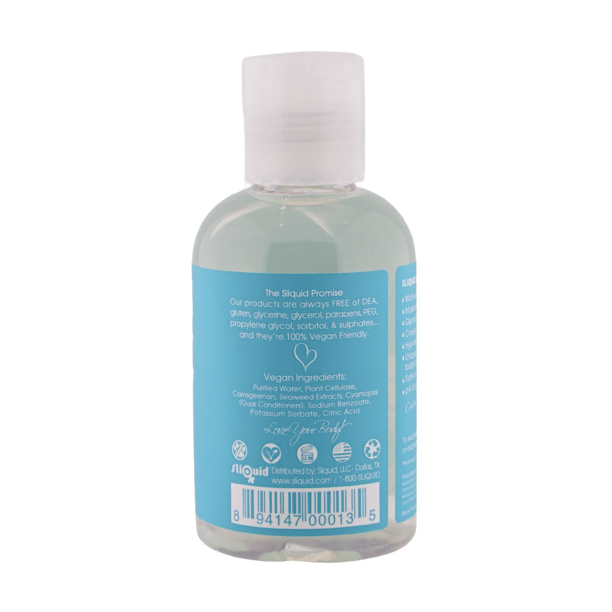 Sliquid Naturals Sea Carrageenan Infused (125ml) – Vegan Friendly Water-Based Lubricant > Lube > Water Based