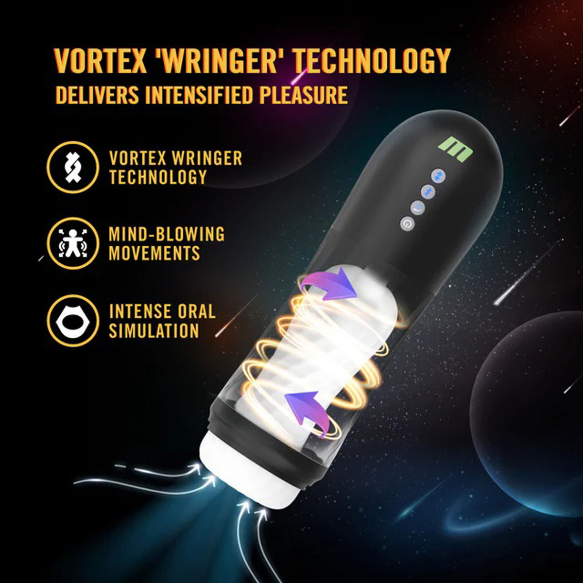 Quantumx Triple Action Automatic Stroker (Black) – Stroker > Sex Toys For Men > Masturbators Premium
