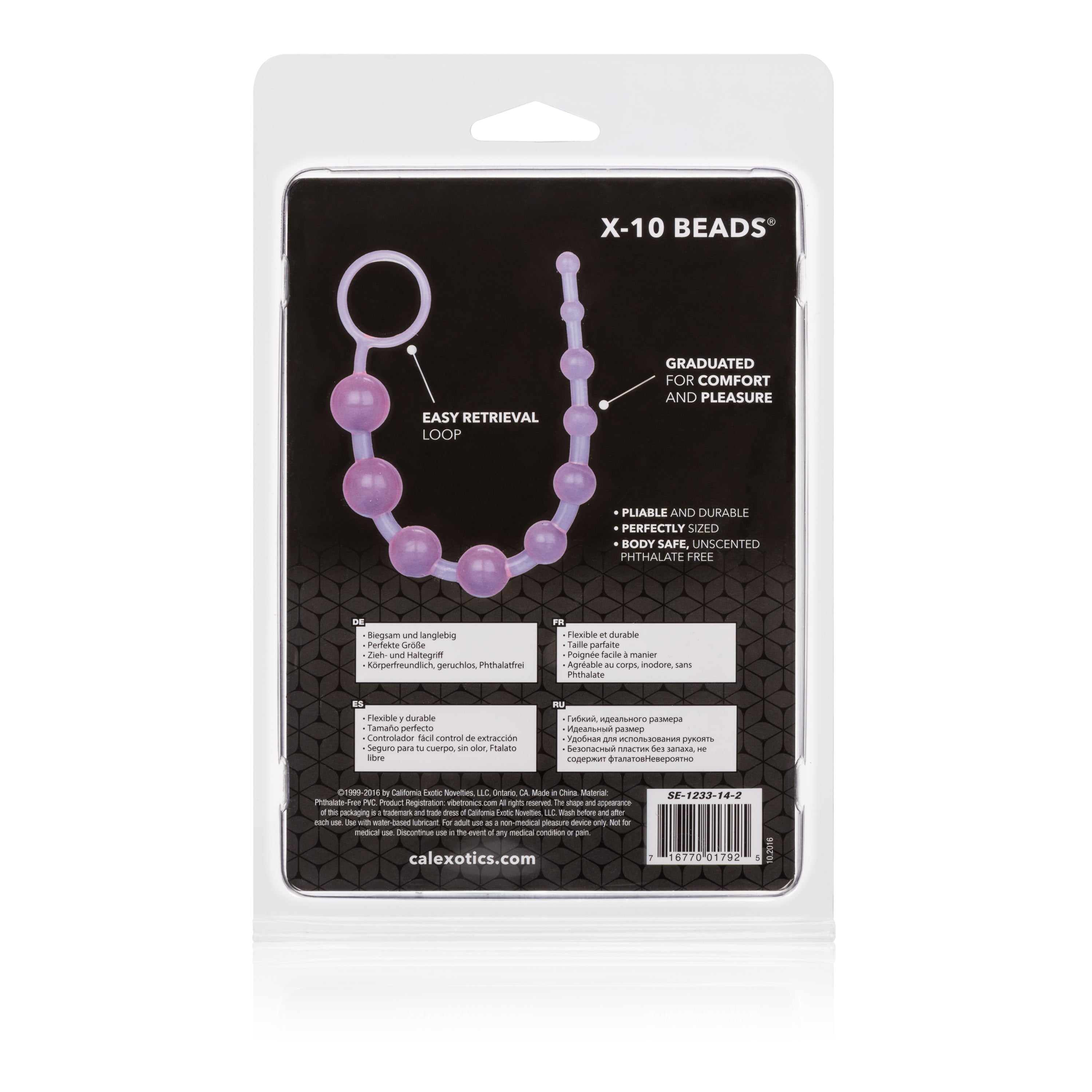 X-10 Beads Purple Graduated Anal Pleasure Beads with Easy Retrieval Loop and Smooth Jelly Finish > Anal Range > Anal Beads