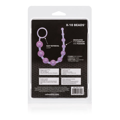 X-10 Beads Purple Graduated Anal Pleasure Beads with Easy Retrieval Loop and Smooth Jelly Finish > Anal Range > Anal Beads