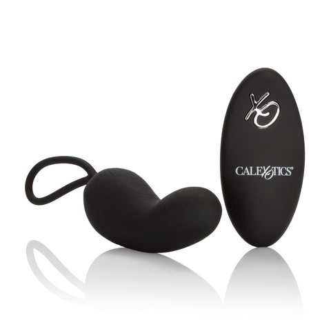 Silicone Remote Rechargeable Curve Mini Massager Black with 12 Vibration Modes and Waterproof Design BULLETS