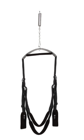 Lux Fetish Fantasy Swing Adjustable Black Bedroom Restraint for Couples SWINGS