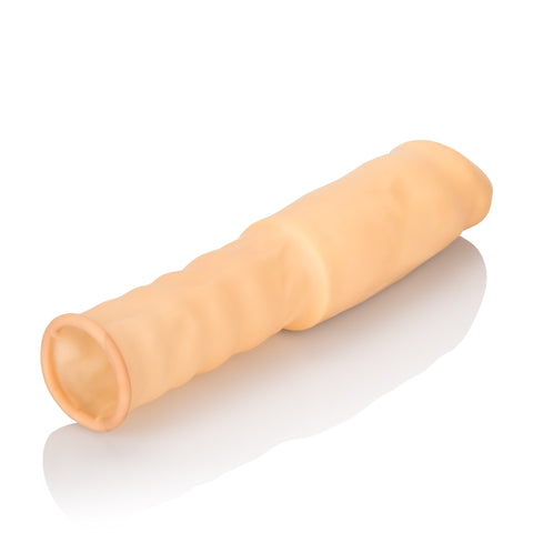 Smooth 3 Inch Ivory Latex Penis Extension with Roll Down Sleeve SLEEVES
