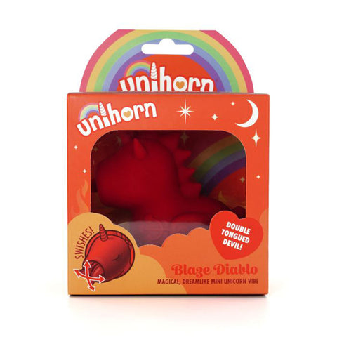 Unihorn Blaze Diablo Fork Tongue Massager Red Suction Stimulator