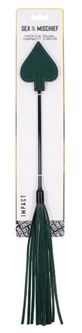 Indica Dual Impact Crop (Green) – Versatile Impact Toy Whips & Paddles