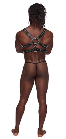 Gemini Leather Harness (Black) – Adjustable PU Leather Harness Black Mens Harnesses