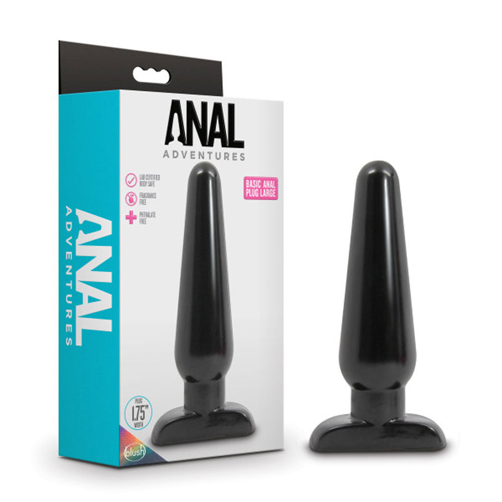 Basic Large Black Anal Plug for Comfortable Intimate Adventures Butt Plugs