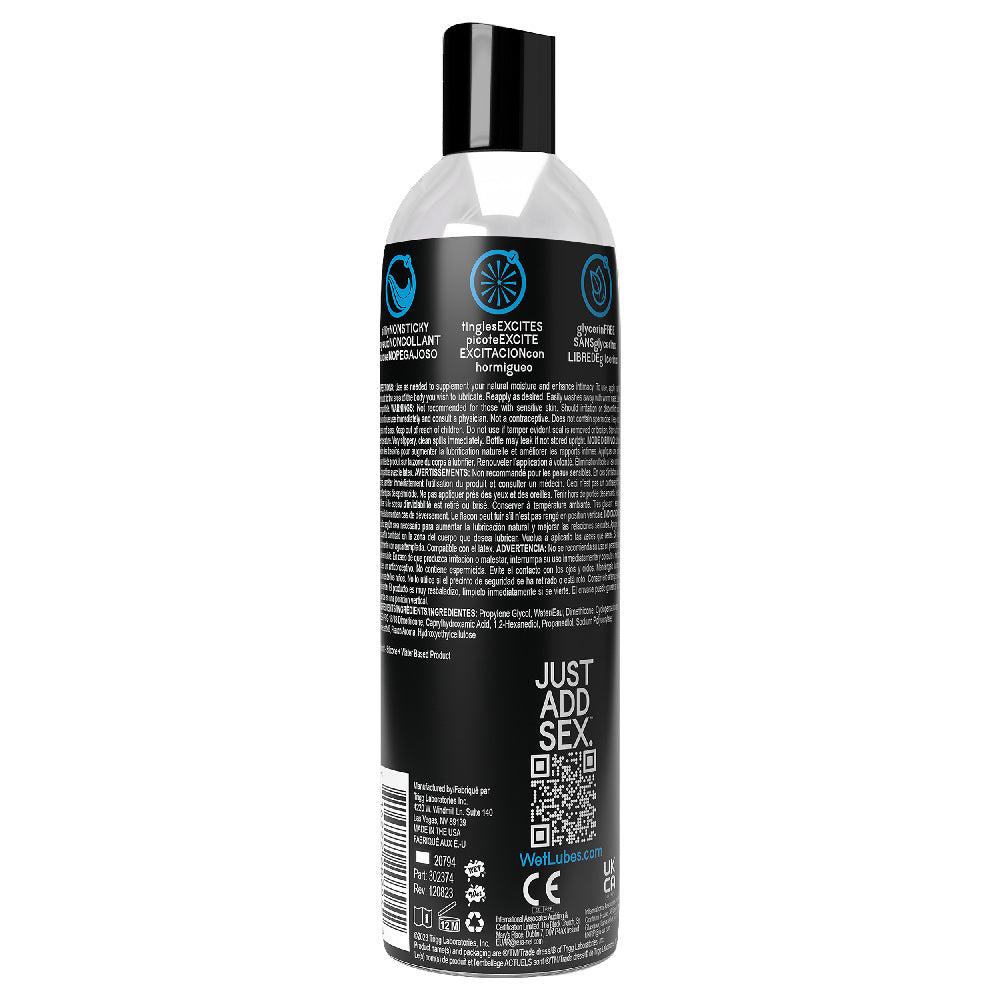 Wet Extra Sensations Cooling Tingling Silicone Blend Lubricant 8 Oz Silicone Lubricant