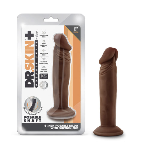 Dr Skin Plus 6 Inch Posable Chocolate Dildo for Pleasure Dongs Realistic