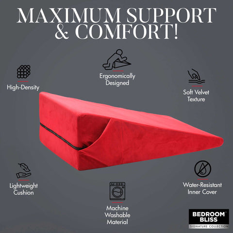 XL Love Large Wedge Pillow Red for Adult Intimacy Play Sex Positioners
