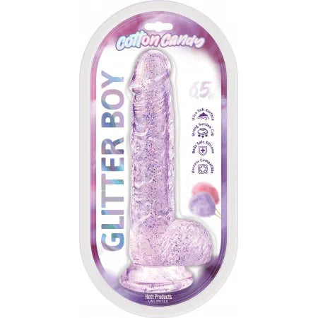 Cotton Candy Glitter Boy 6.5 Inch Clear Suction Cup Dildo Pink > Dildos > Realistic Dildos