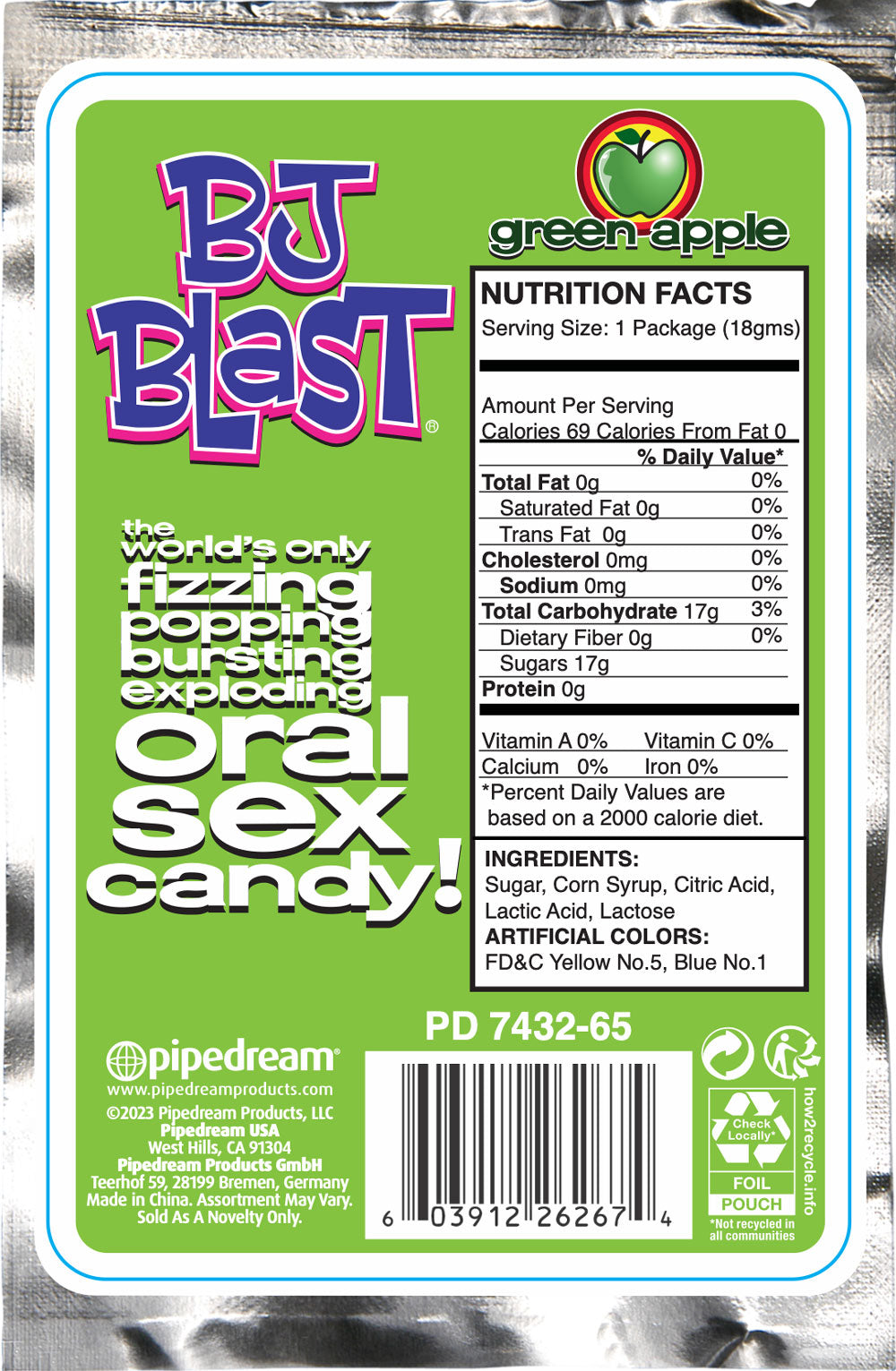 Bj Blast Green Apple Oral Sex Candy Edible Pop Rocks Treat Edible