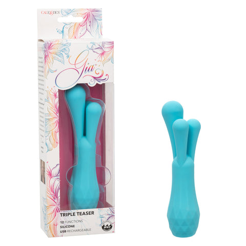 Gia Triple Teaser Blue Vibrator with 12 Functions for Adults Vibrators