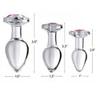 Booty Sparks Pink Gem Glass Anal Plug Set > Anal Range > Butt Plug Kits
