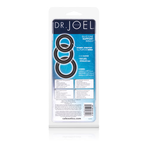 Dr Joel Kaplan Silicone Support Rings Set in Black for Men COCK RING Set