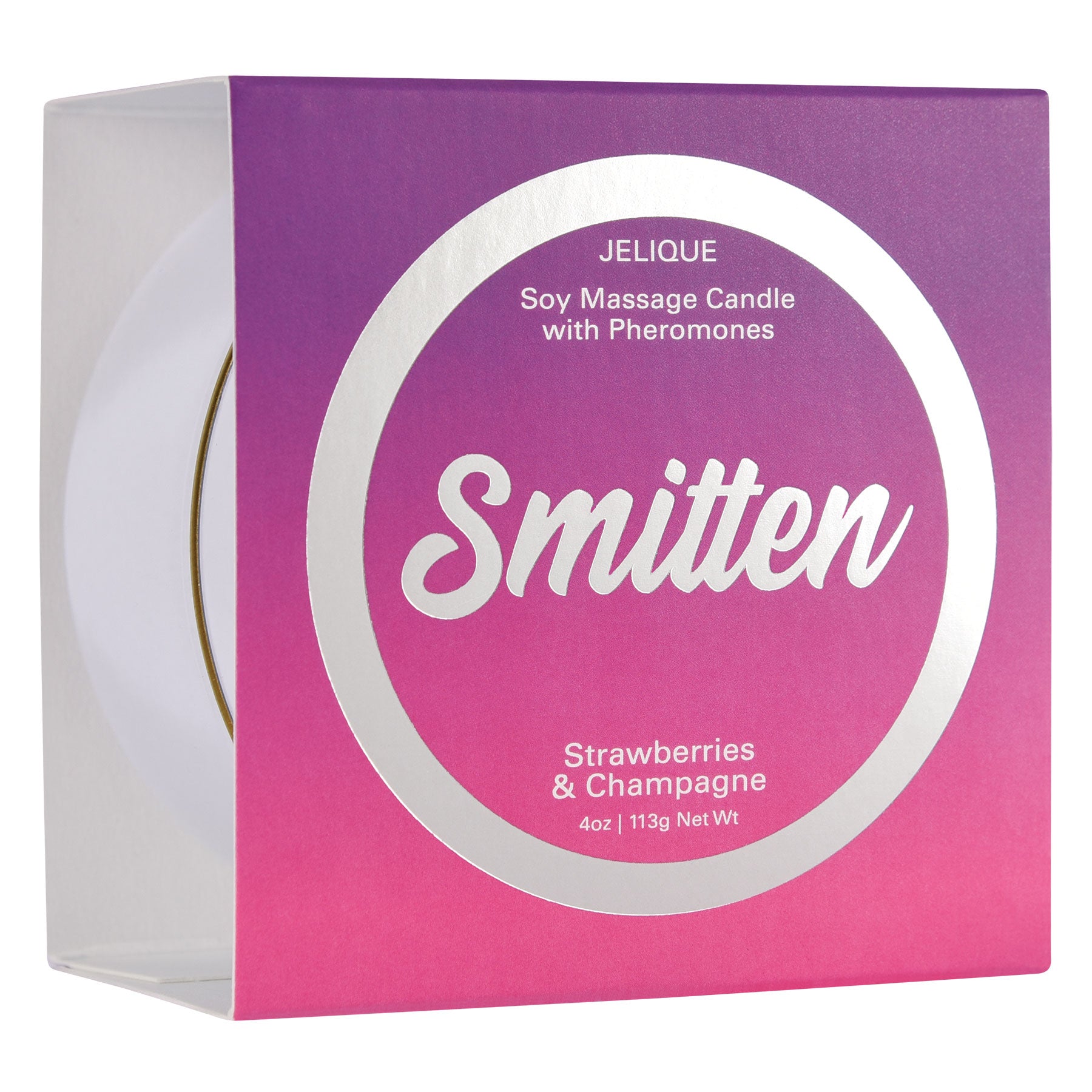 Smitten Strawberry Champagne Massage Oil Candle 4 Oz Jar Massage Candles