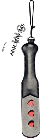 Sex And Mischief Heart Paddle With Split Surface Design Red|Black Whips & Paddles